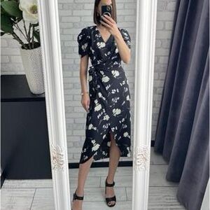 Miss Selfridge Black and White Asymmetrical Dress